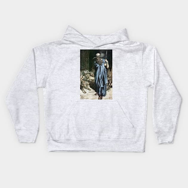 Mime and the Wanderer, Arthur Rackham Kids Hoodie by immortalpeaches